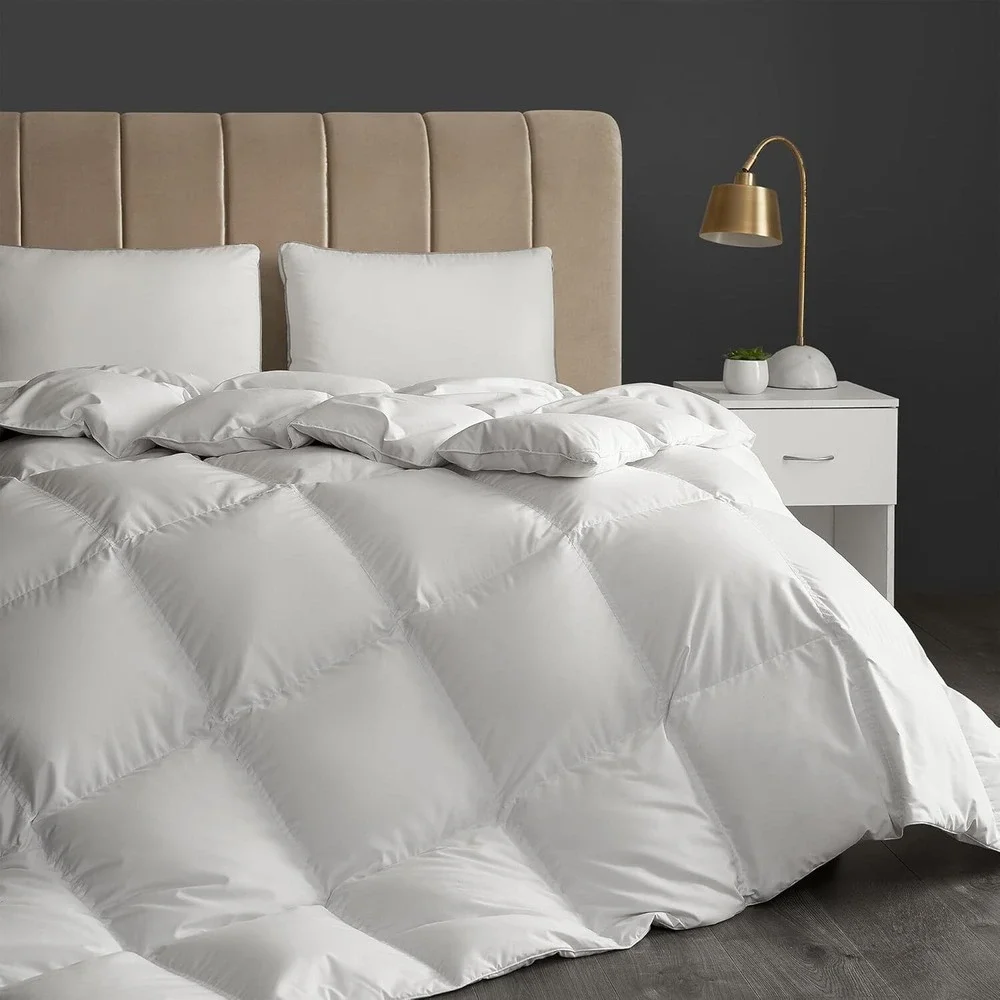 Hotel Grand White Goose Down Fiber Comforter Full Queen Size, 90